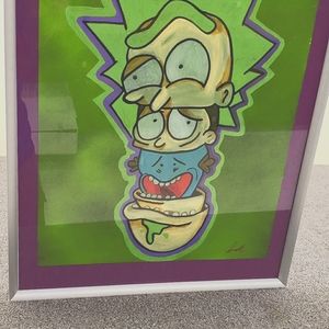 Rick and morty framed illustration